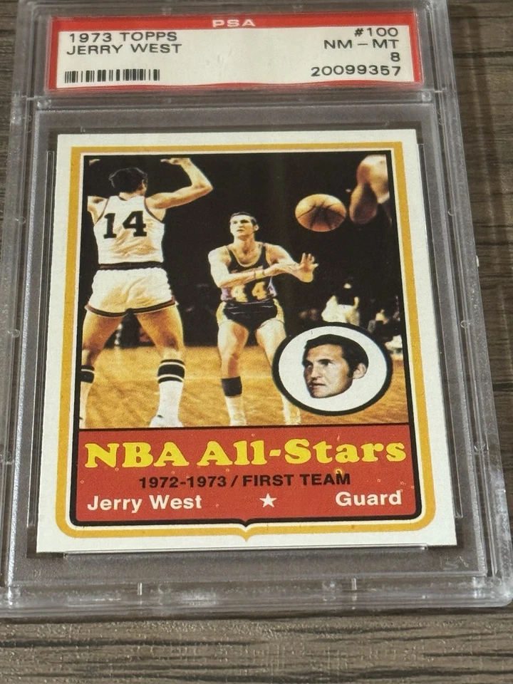 1973 Topps Baloncesto #100 Jerry West PSA 8  Foto 2 de 4