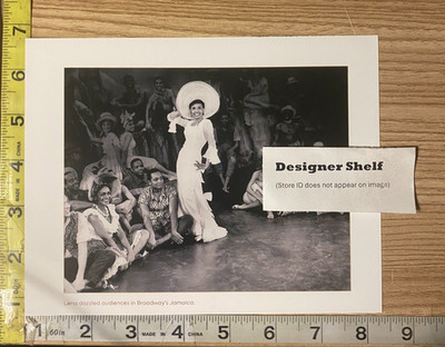 Lena Horne White Dress & Hat In Jamaica Broadway Plan Scene Book Photograph
