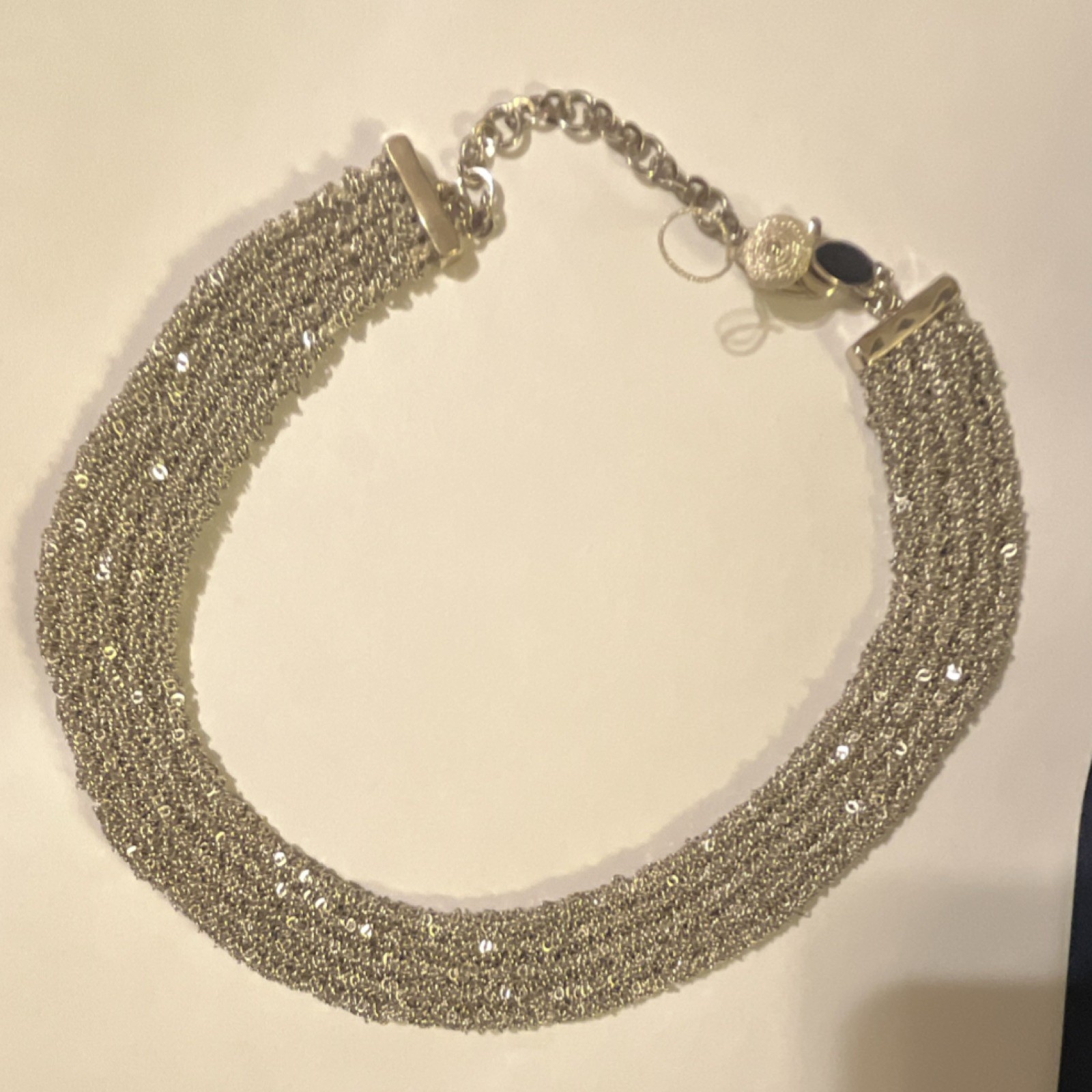 Silver Statement Collar Necklace Multi-Strand Lob… - image 4