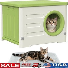 Nature-Inspired Weatherproof Cat House Durable Outdoor Shelter Small Pets New
