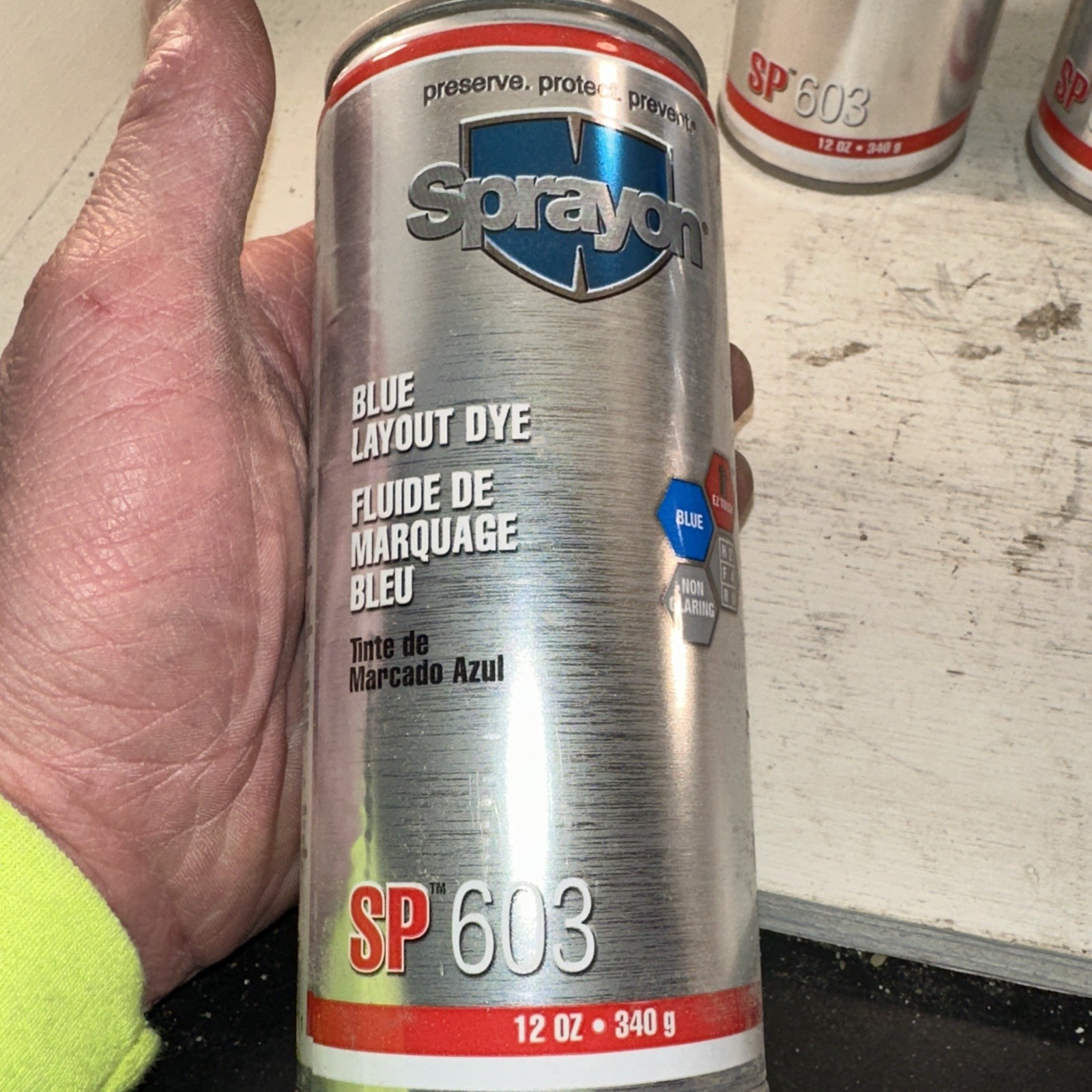 Lot Of 7 New Sprayon SP603 Blue Layout DYE 12 Oz Aerosol, SKU #S00603000 SP603