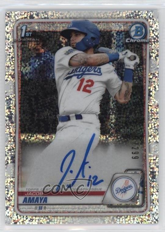 2020 Bowman Chrome Prospects Speckle Refractor /299 Jacob Amaya #CPA-JA Auto nc6