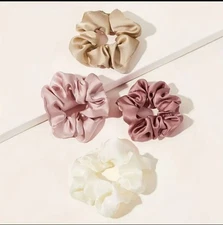 6pcs Solid Color Fabric Hair tie Scrunchies Set For Women 