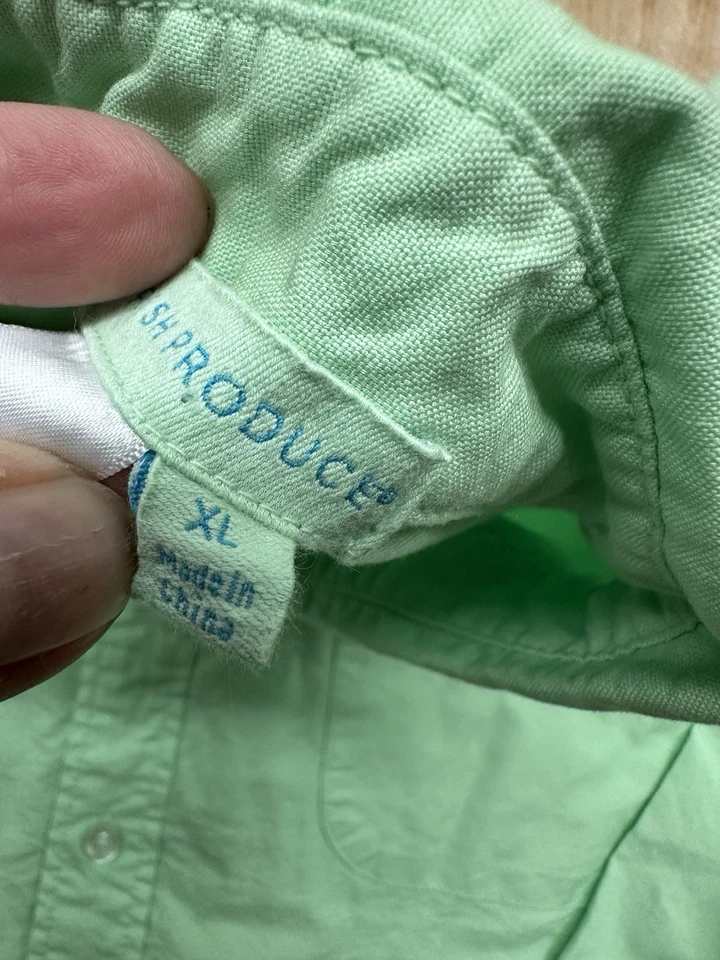 Fresh Produce Button Down Shirt Mens XL  Green Long Sleeve Top Casual - Image 3 of 4