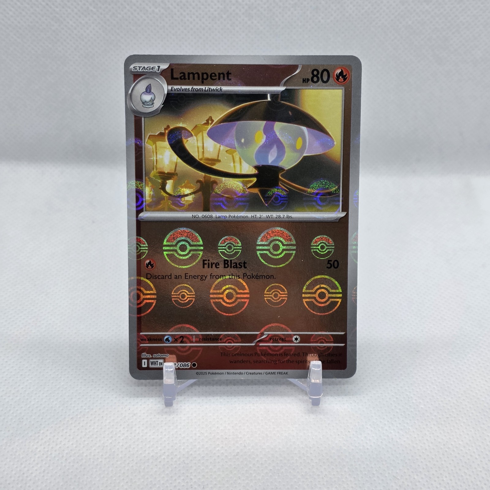Lampent Poke Ball Holo 17/86 Pokemon SV: White Flare