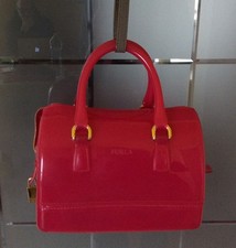 Original Furla Candy Bag - Colore fucsia Bauletto Gommato A Mano Pari A Nuova