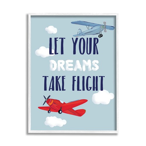 Let Your Dreams Take Flight Airplanes, Design by Sweet Pea Studio White Frame...