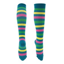 S-M Tall Cycling Socks Green/Yellow/Red Anti-Friction