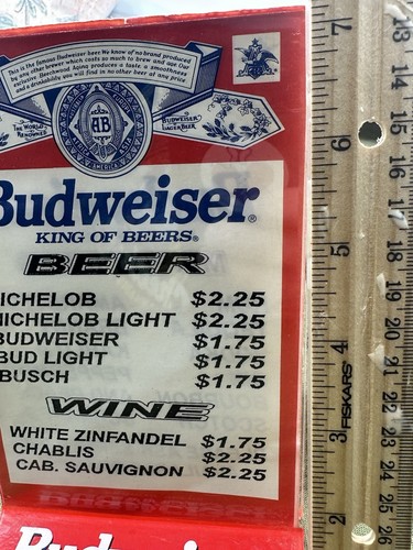 Budweiser Glass And Plastic Bar Top Picture Display. Plastic Display dated 1995. - Picture 8 of 20