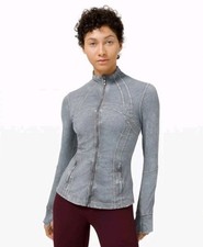 Lululemon Gray Define Nulux Wash Zip Up Stand Up Neck Women's Jacket Size 2