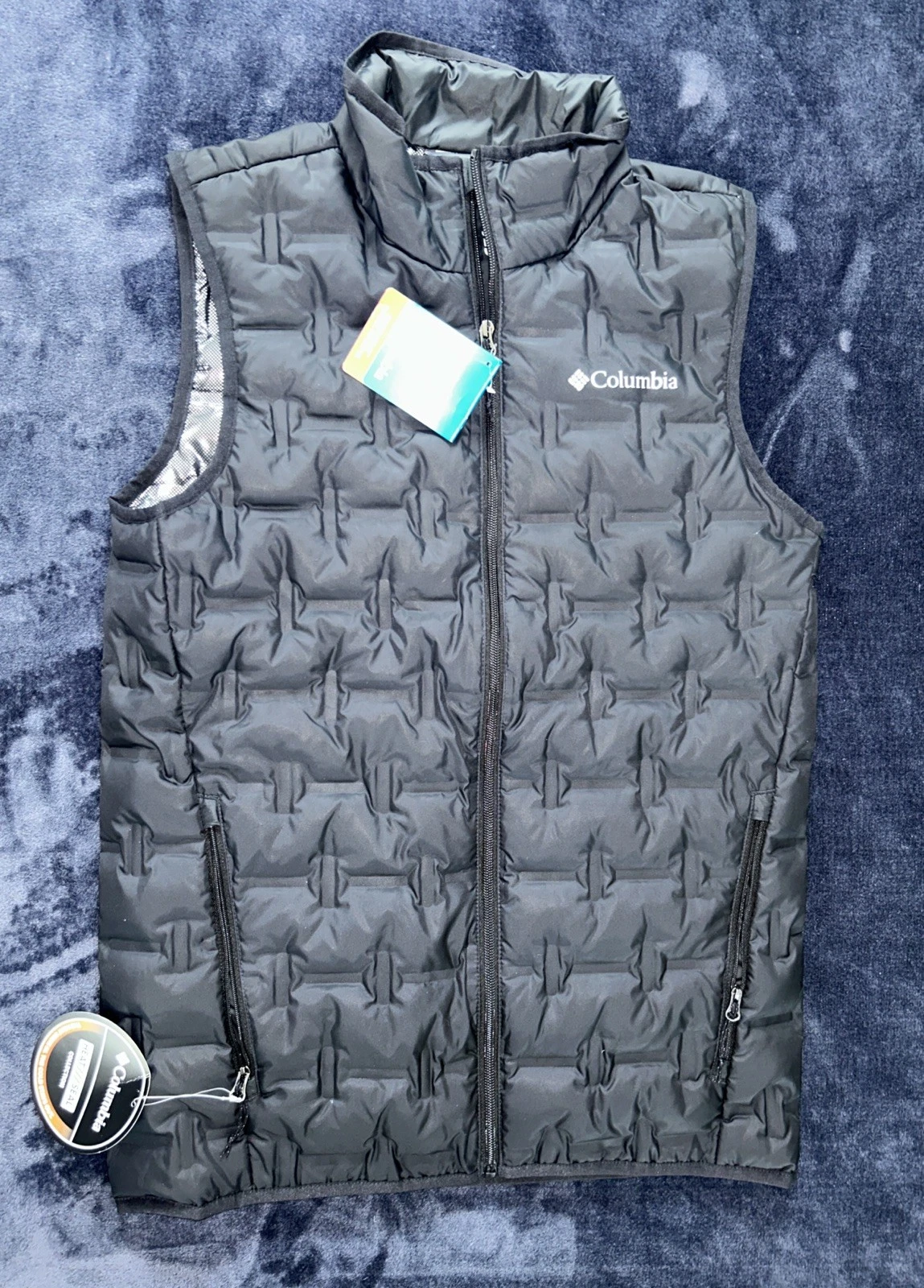 Columbia Men's Sm Black Delta Ridge Down Quilted Vest Full Zip Winter