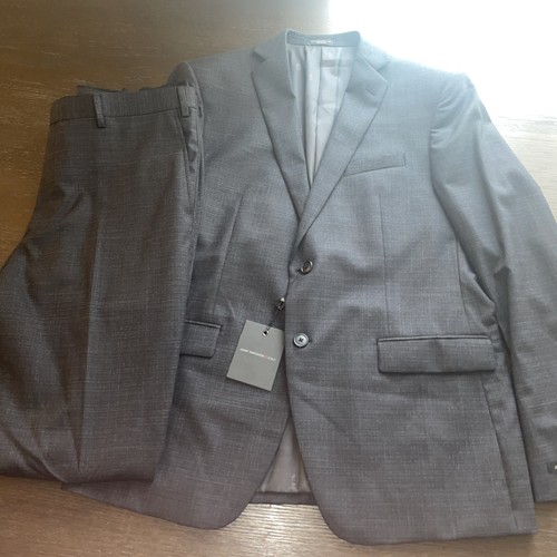 NWT John Varvatos 2 Piece Suit Mens 44R Bedford Wool Blue Plaid Blazer Pants - Picture 2 of 12