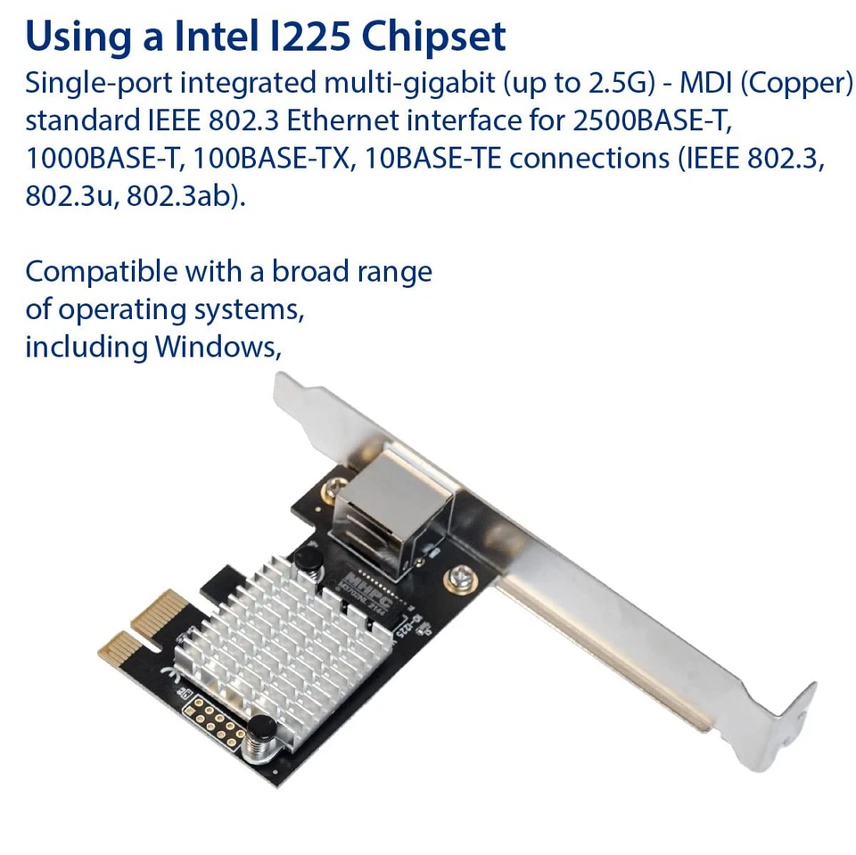 Intel Ethernet Controller I225 2.5G PCI Express Network Interface Adapter Card - Image 3 of 4