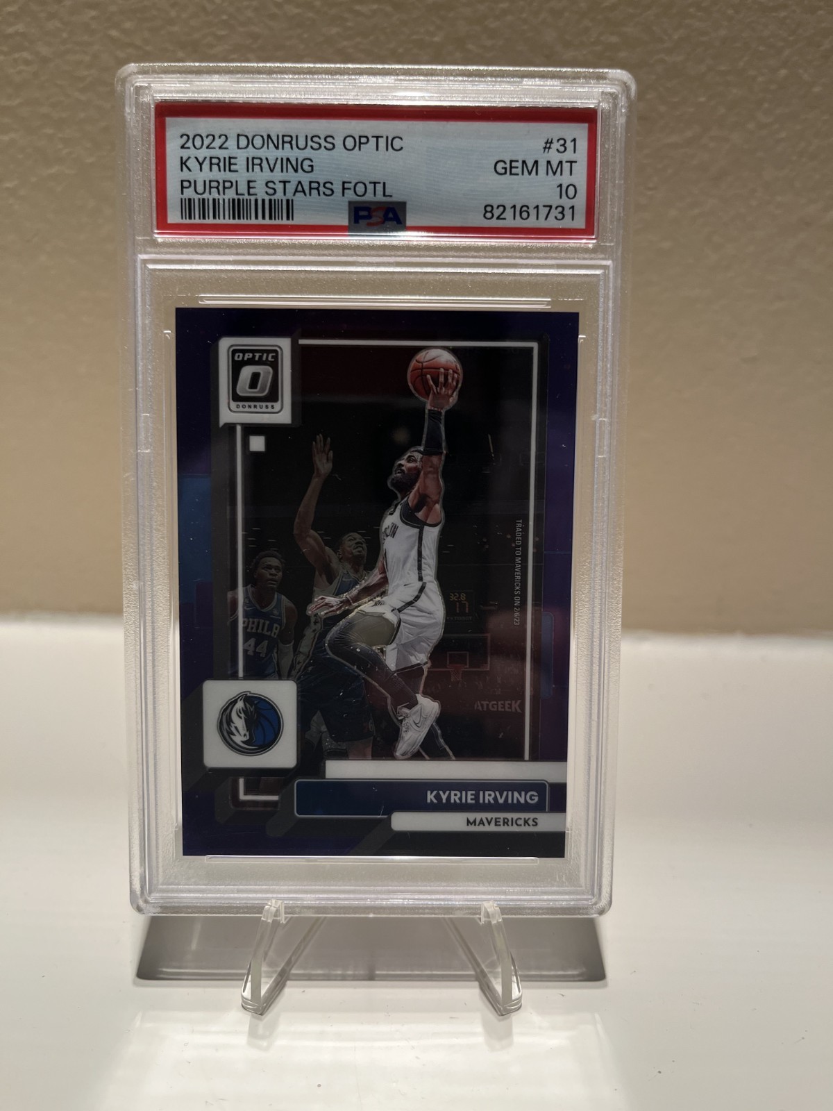 2022-23 Panini Donruss Optic FOTL Purple Stars 16/17 Kyrie Irving PSA 10 Pop 2