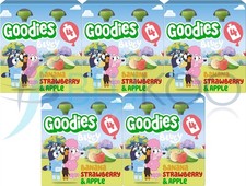 Goodies Bluey Kids Banana Strawberry Apple Pouches - 4x100g each Pack of 5