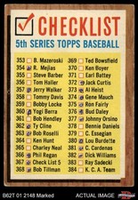 1962 Topps #367 Checklist 5 Notch on Bottom Right VARIATION AUTHENTIC