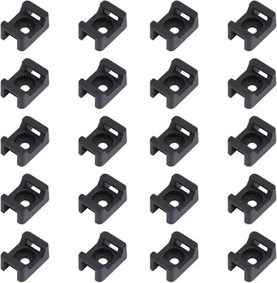 Kabelbinderhalter Schwarz 150 Stück Schraubbar 23mm x 16mm Kunststoff für Kab...