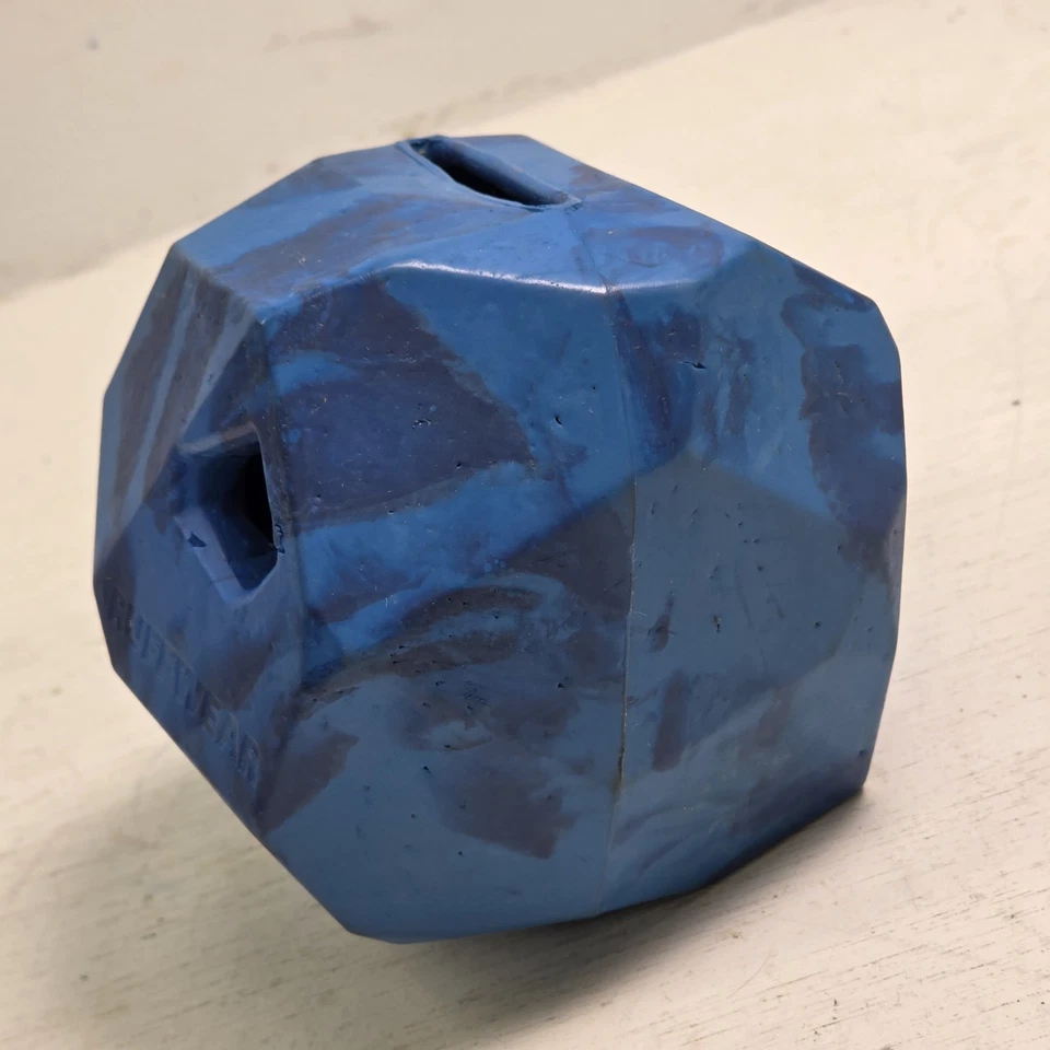 Ruffwear Large 5" Dog Treat Play Toy Gnawt-a-Rock Blue Heavy Rubber Fetch VG - Image 4 of 4