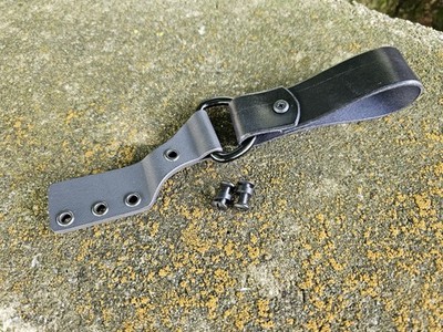 Kydex Dangler with leather loop to fit most kydex sheaths (Bk)