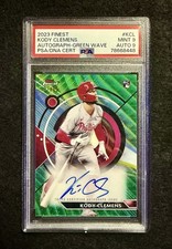 2023 Topps Finest Auto - Kody Clemens #FA-KCL Green Wave Refractor /99 RC PSA 9