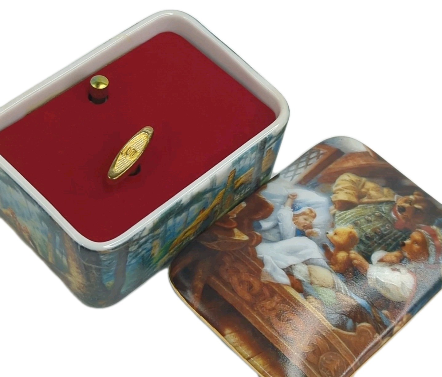 Ardleigh-Elliott Porcelain "Goldilocks" Music Box  by Scott Gustafson (1992)