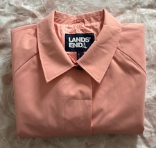 Women’s Land’s End Pink Long Coat Water Repellent Wind Breaker Brand New UK L