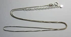 Vintage SOLID SILVER 18" long FINE BOX LINK NECKLACE, CHAIN, adjustable