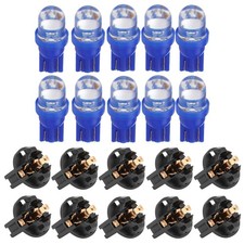 10x Blue T10 194 Led Bulbs For Instrument Gauge Cluster Dash Light W Sockets Us
