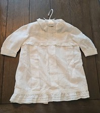 VINTAGE BAPTISM CHRISTENING GOWN BABY OR DOLL DRESS COTTON LACE