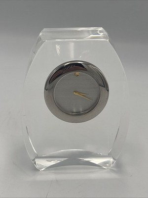 Movado Museum Crystal Desk Shelf Clock Japan 4
