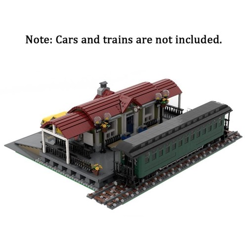 MOC-92280 Set Costruzioni Modulari Stazione Ferroviaria Tetto Curvo con Piattaforma 3348 Pezzi - Foto 3 di 5