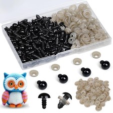 320pcs 10mm Safety Eyes for Amigurumi Black Plastic Crochet Eyes for Animals wit
