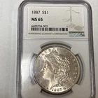 NGC💥 MS65 💥1887 Morgan Silver Dollar‼️BEAUTIFUL COIN #275