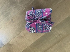 Vera Bradley Roll Up Jewelry Pouch Boysenberry Purple Paisley