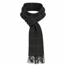 Polo Ralph Lauren Men's Plaid Scarf Virgin Wool Nylon Blend Made in Italy