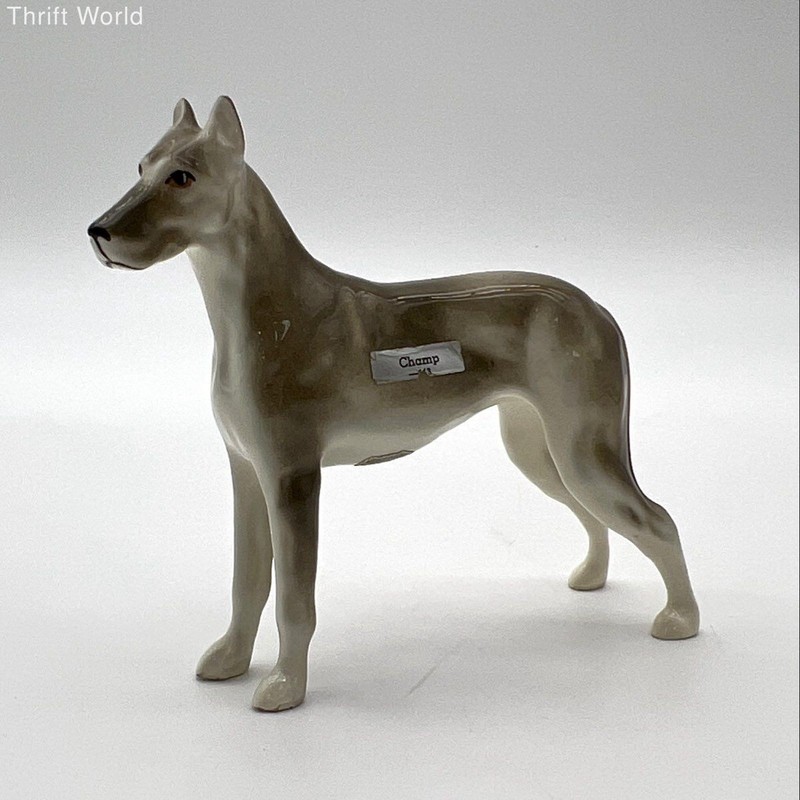 Vintage Ceramic Great Dane Dog Figurine Standing Glossy Glaze 6 Inch