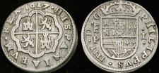 1627 Philip IV 1 Real Spanish Coin 93% Silver - VF