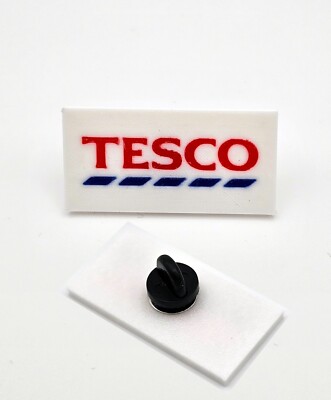Tesco 3D-Druck Pin Anstecker Lebensmittelgeschäft Stan Cosplay Logo großer Laden Fan hergestellt in UK