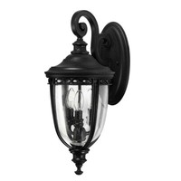 AußEnleuchte Wandlampe Stahl Glas Schwarz Gartenlampe Antik 3 Flammig Hofleuchte