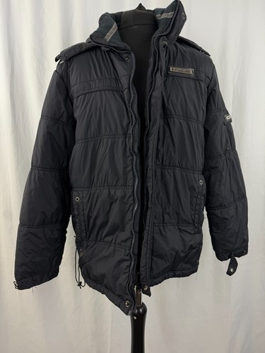 Mens N-Star & Classic Coat Puffer Jacket Hood Black Polyester XL 42 in - Picture 6 of 20