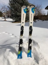 Dynastar Powertrack 4x4 134cm Womens/Teens Beginner Skis with Bindings (Tuned)