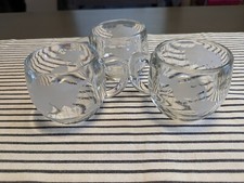 Set Of 3 ~Vintage Nestle Nescafe World GLOBE Etched Glass Coffee Mugs
