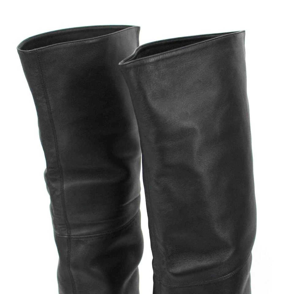 Tamara Mellon Negro Tempest Sobre la Rodilla 15 Botas de Cuero Napa 36.5 Combate Foto 4 de 4