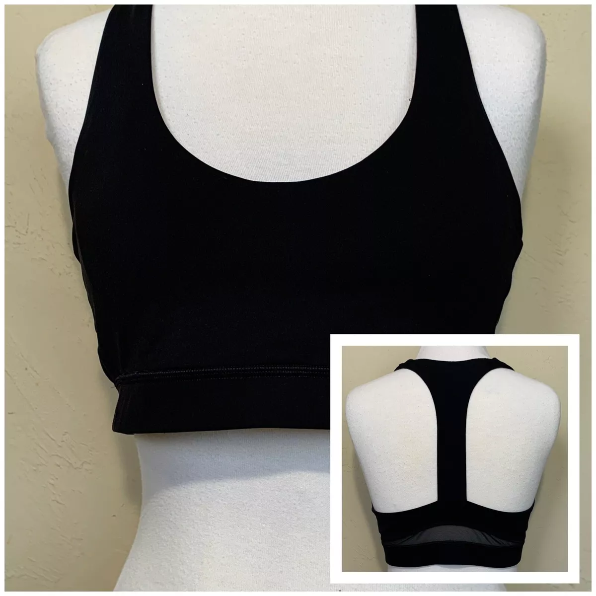 VGC Lululemon Neoprene Racer Y Mesh Racerback Sports Bra BLACK 10 MEDIUM  MSP $68