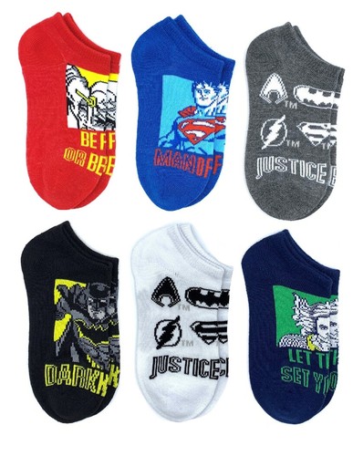 Boy’s Character Graphic No Show Socks, 6 pack, Justice League or Paw Patrol - Picture 5 of 8