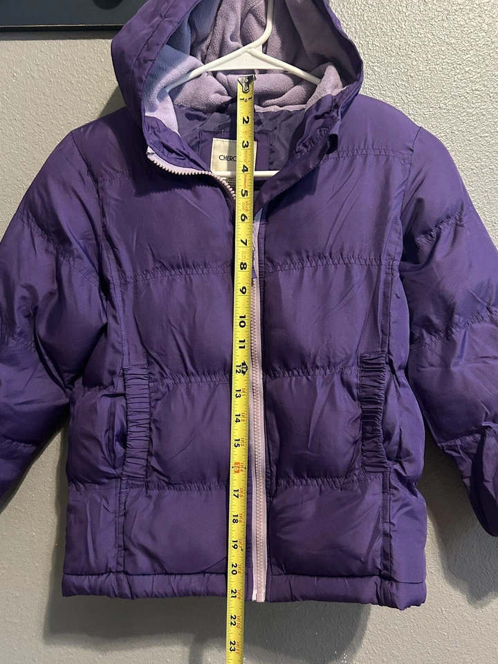 CHEROKEE Youth Girl Purple Jacket Coat Hooded Small 6/6x! MEASURMENTS! QUALITY! - Imagem 2 de 4