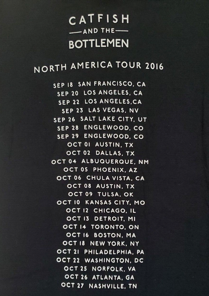CATFISH&amp;THE BOTTLEMEN 2016 ツアーTシャツ UK CATFISH & THE BOTTLEMEN 2016 NORTH AMERICA TOUR T-SHIRT Size