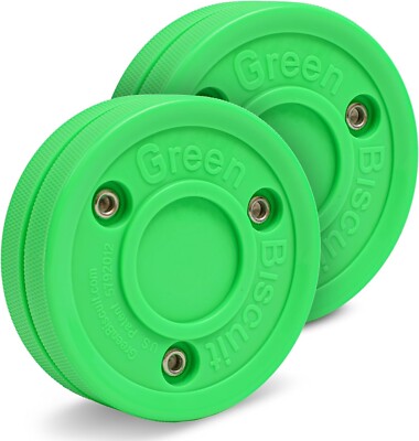 Green Biscuit Hockey Puck - 2 Pack
