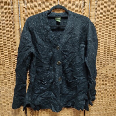Langarm Damen L Bean Medium Knopfleiste schwarz
