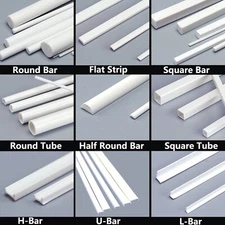 ABS Bar Tube Styrene Plastic Strip/Round/Square/Angles Rod DIY Model Building